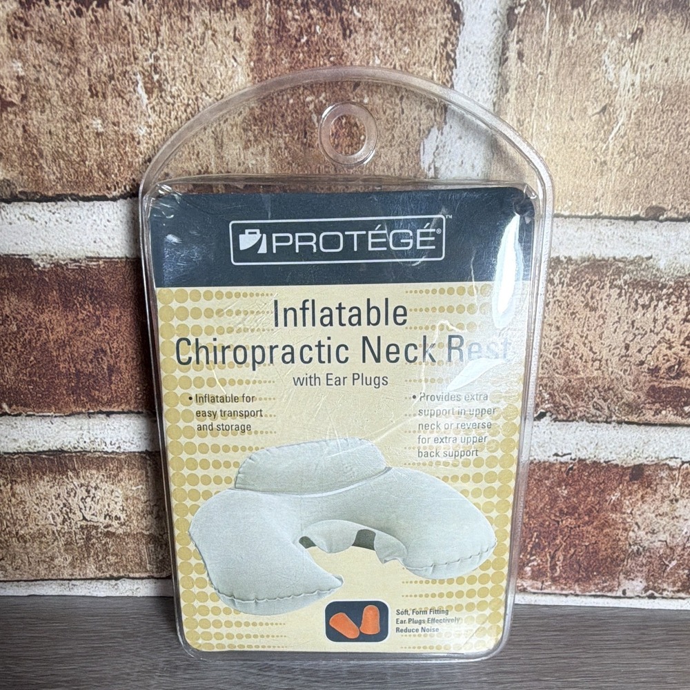 Protégé Inflatable Chiropractic Neck Rest w/ Ear Plugs, Beige WVC-614MR